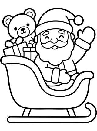 Desenho de Santa Claus in His Magic Sleigh para colorir e imprimir grátis