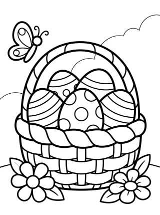 Desenho de Decorated Easter Egg Basket para colorir e imprimir grátis