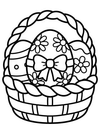 Desenho de Decorated Easter Egg Basket para colorir e imprimir grátis