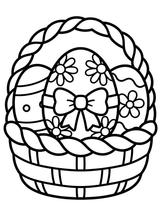 Desenho de Decorated Easter Egg Basket para colorir e imprimir grátis