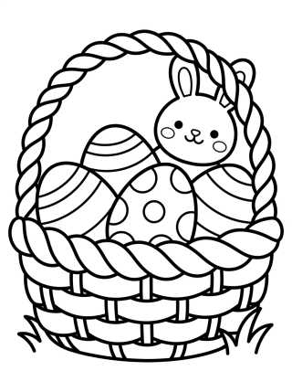 Desenho de Decorated Easter Egg Basket para colorir e imprimir grátis