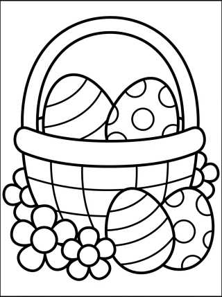 Desenho de Easter Egg Basket para colorir e imprimir grátis