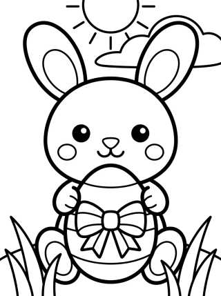 Desenho de Bunny with Easter Egg para colorir e imprimir grátis