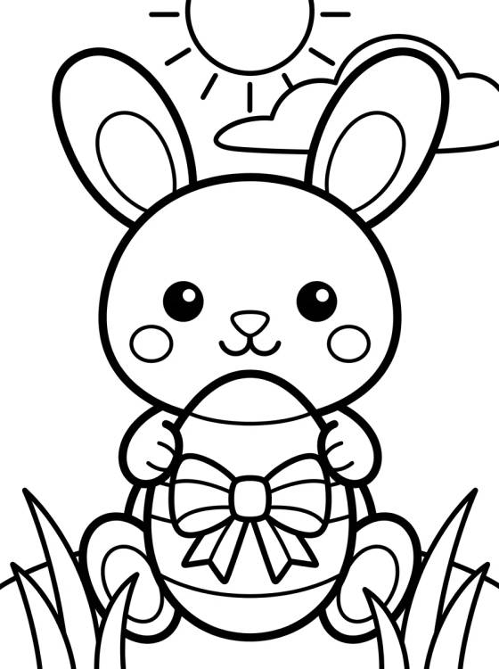 Desenho de Bunny with Easter Egg para colorir e imprimir grátis