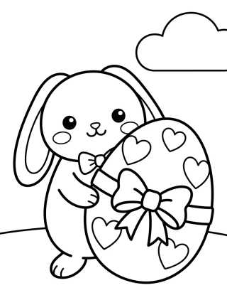 Desenho de Easter Bunny with Giant Egg para colorir e imprimir grátis