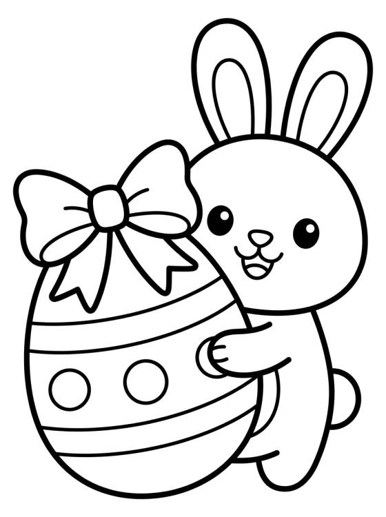 Desenho de Easter Bunny with Giant Egg para colorir e imprimir grátis