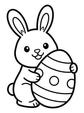 Desenho de Easter Bunny with Large Egg para colorir e imprimir grátis