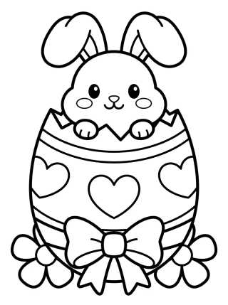 Desenho de Cute Bunny in an Easter Egg para colorir e imprimir grátis