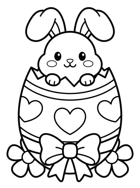 Desenho de Cute Bunny in an Easter Egg para colorir e imprimir grátis