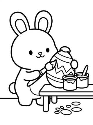 Desenho de Easter Egg Painter Bunny para colorir e imprimir grátis