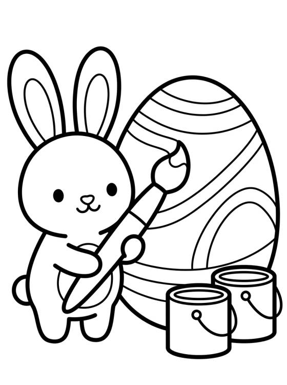 Desenho de Easter Bunny Artist para colorir e imprimir grátis