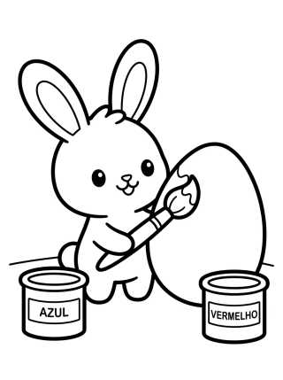 Desenho de Bunny Painting an Easter Egg para colorir e imprimir grátis