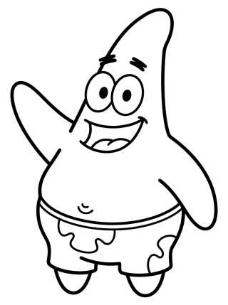 Desenho de Happy Waving Patrick Star para colorir e imprimir grátis