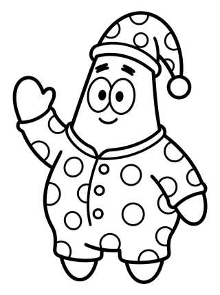 Desenho de Patrick Star in Cute Pajamas para colorir e imprimir grátis