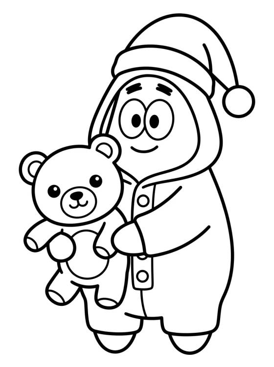 Desenho de Patrick Star in Cute Pajamas para colorir e imprimir grátis