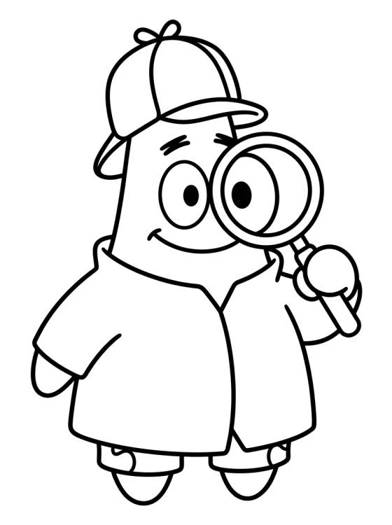 Desenho de Detective Patrick Star para colorir e imprimir grátis