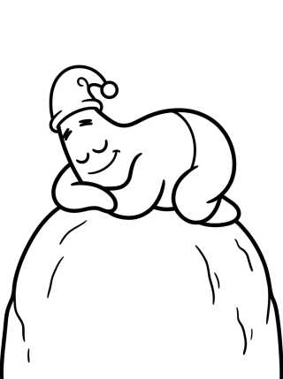 Desenho de Patrick Star Sleeping on His Rock para colorir e imprimir grátis