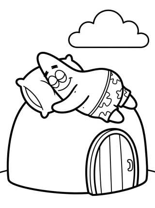 Desenho de Patrick Star Sleeping on His Rock para colorir e imprimir grátis