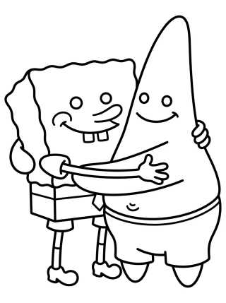 Desenho de Best Friends Patrick Star and SpongeBob para colorir e imprimir grátis