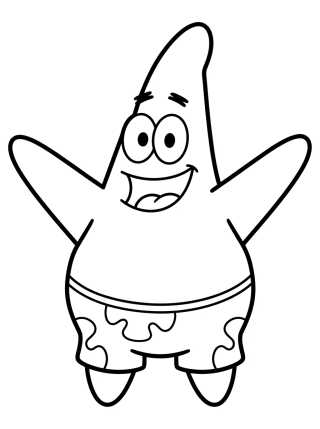Desenho de Cute Smiling Patrick Star para colorir e imprimir grátis