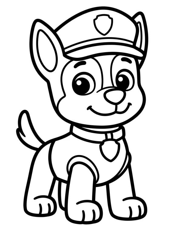 Desenho de Chase the Cute Police Dog para colorir e imprimir grátis