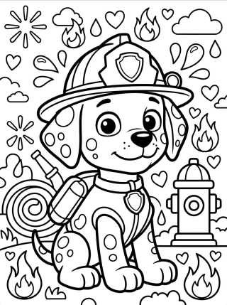 Desenho de Marshall the Adorable Firefighter para colorir e imprimir grátis