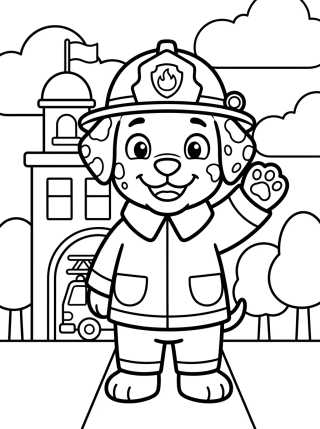 Desenho de Marshall the Firefighter Dalmatian para colorir e imprimir grátis