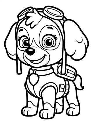 Desenho de Skye the Aviator Poodle para colorir e imprimir grátis