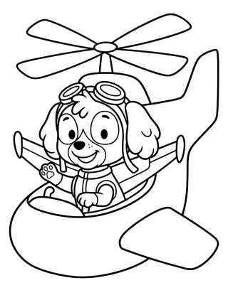 Desenho de Skye Flying in Her Helicopter para colorir e imprimir grátis
