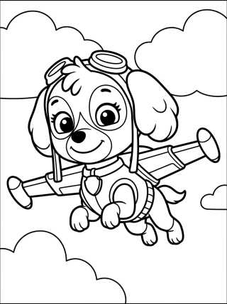 Desenho de Skye Flying Her Helicopter para colorir e imprimir grátis