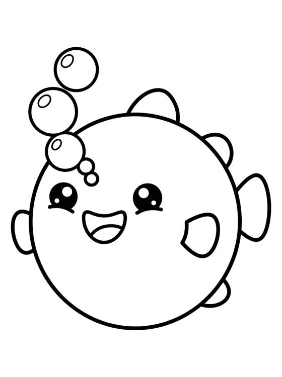 Round Pufferfish Coloring Page para colorir Desenho de Round Pufferfish Coloring Page para colorir e imprimir grátis