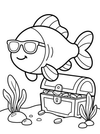 Desenho de Fish Wearing Sunglasses para colorir e imprimir grátis