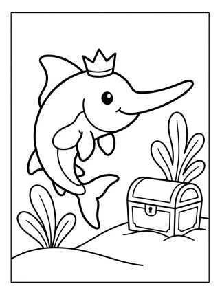 Desenho de Adventurous Swordfish para colorir e imprimir grátis