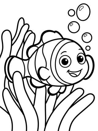 Desenho de Smiling Clownfish para colorir e imprimir grátis
