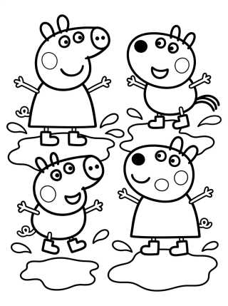 Desenho de Peppa and Pedro Pony in the Mud para colorir e imprimir grátis