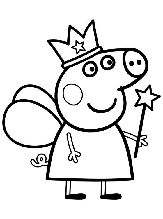 Desenho de Fairy Peppa Pig para colorir e imprimir grátis