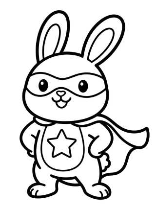 Desenho de Super Hero Bunny Girl para colorir e imprimir grátis