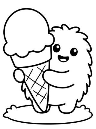 Desenho de Ice Cream Little Monster para colorir e imprimir grátis