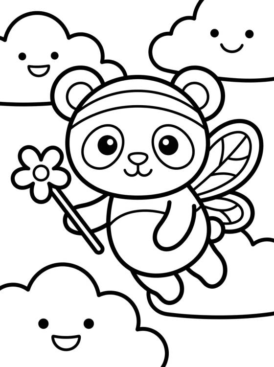 Desenho de Fairy Panda with Little Wings para colorir e imprimir grátis