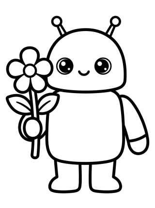 Desenho de Kawaii Little Robot para colorir e imprimir grátis