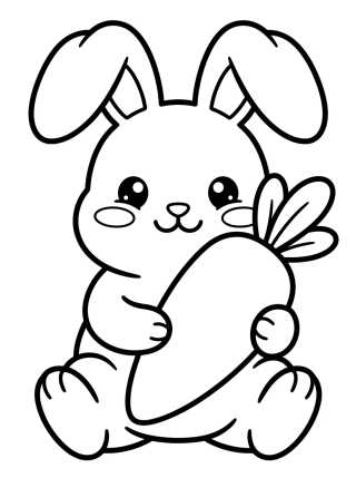 Desenho de Pet Bunny with a Carrot para colorir e imprimir grátis