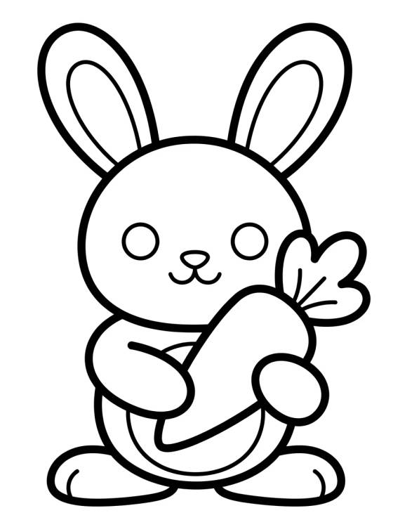 Desenho de Pet Bunny with Carrot para colorir e imprimir grátis