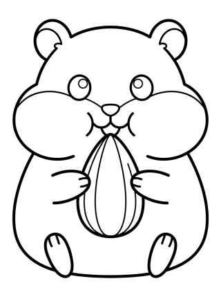 Desenho de Cute Hamster Eating Seed para colorir e imprimir grátis