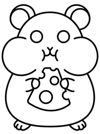 Desenho de Cute Pet Hamster para colorir e imprimir grátis