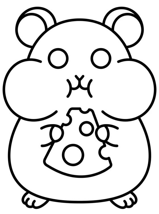 Desenho de Cute Pet Hamster para colorir e imprimir grátis