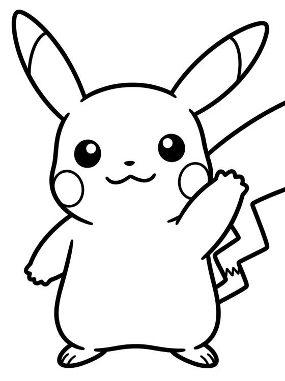 Clean Pikachu Backgrounds Waving Pikachu Coloring Pages - Print for Free