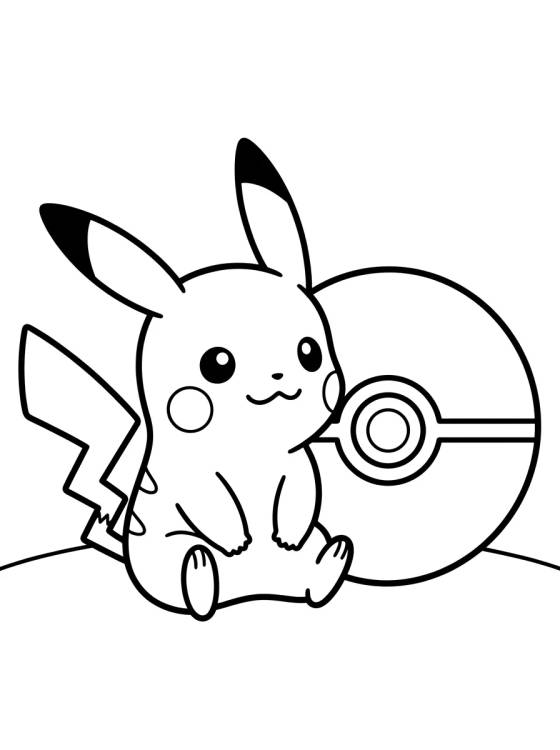 Desenho de Pikachu with Pokéball para colorir e imprimir grátis