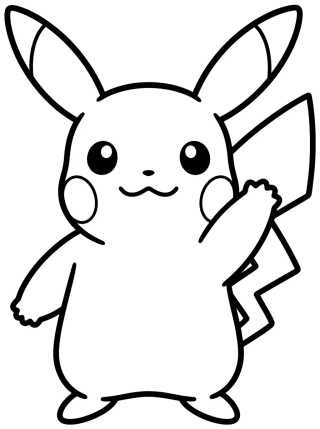 Desenho de Cute Waving Pikachu para colorir e imprimir grátis