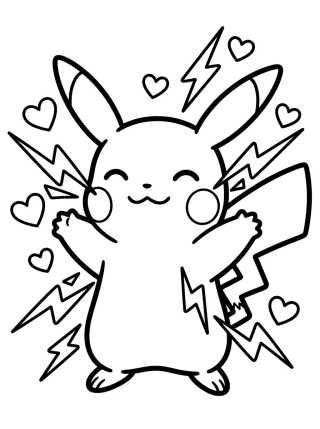 Desenho de Pikachu Using Thunder Shock para colorir e imprimir grátis