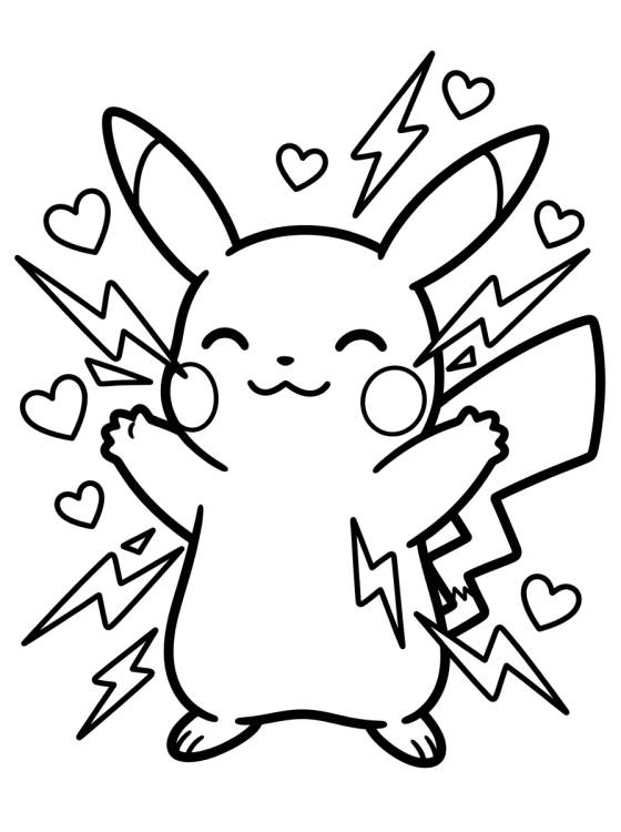 Desenho de Pikachu Using Thunder Shock para colorir e imprimir grátis